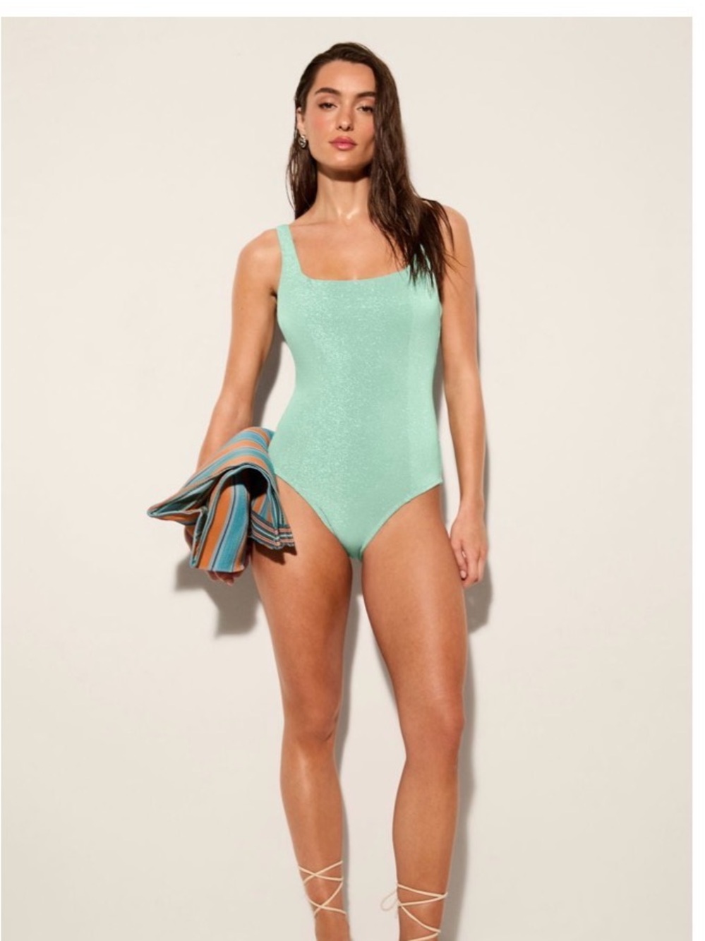 Fabletics Mint Green Scoop Neck One-Piece Swim